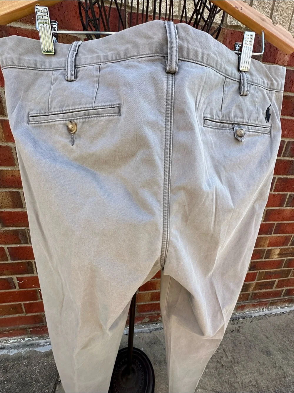 POLO Ralph Lauren Chino Soft Gray Stretch Classic Pants StraightPony Logo Preppy